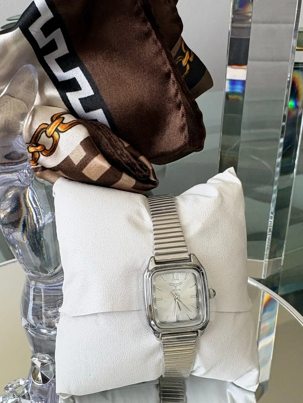 Invicta Silver Stainless Steel Square Dial Watch